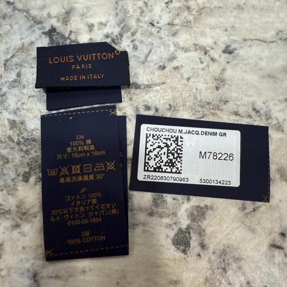 Louis Vuitton Black Denim Scrunchie